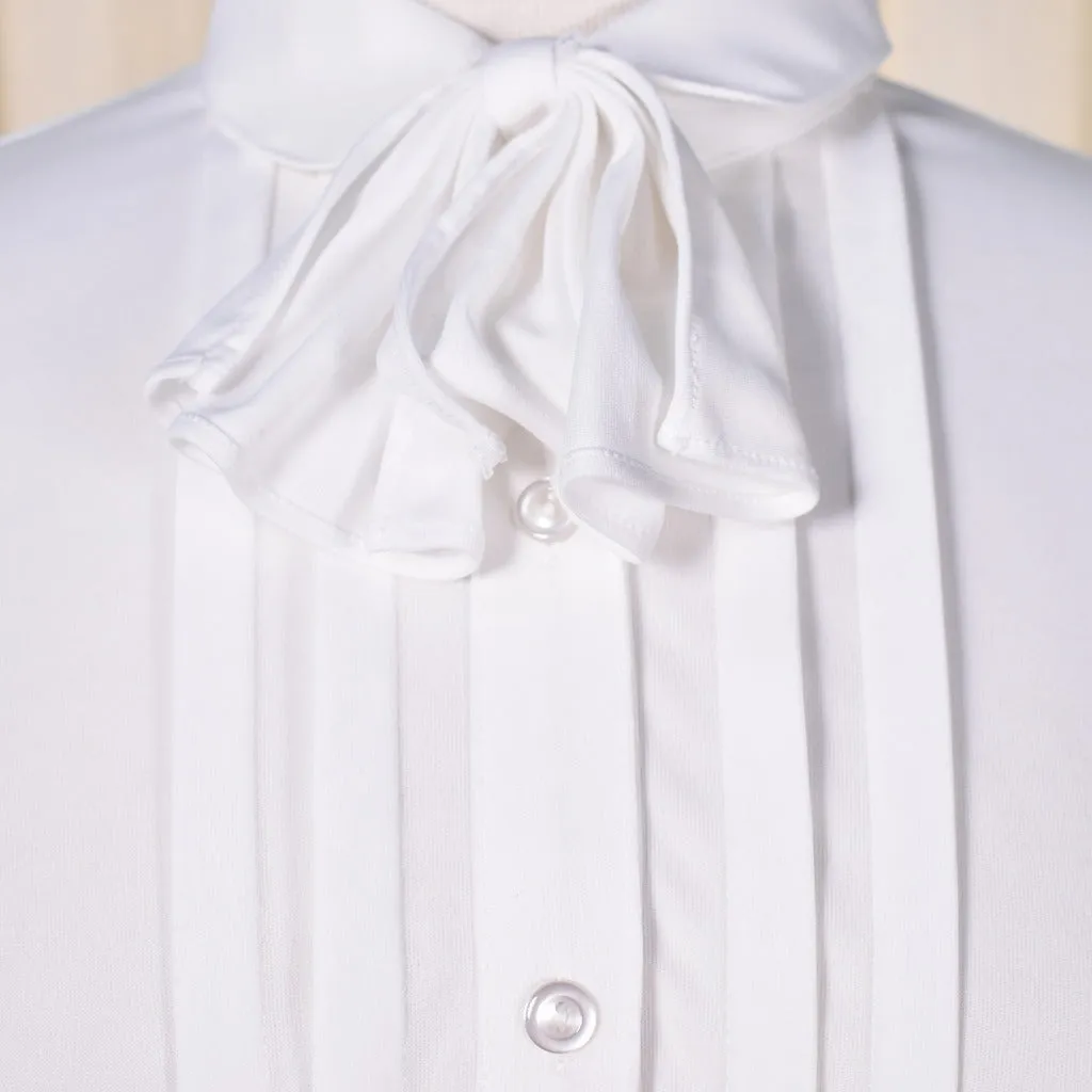 1940s Style Vintage White Bow Blouse