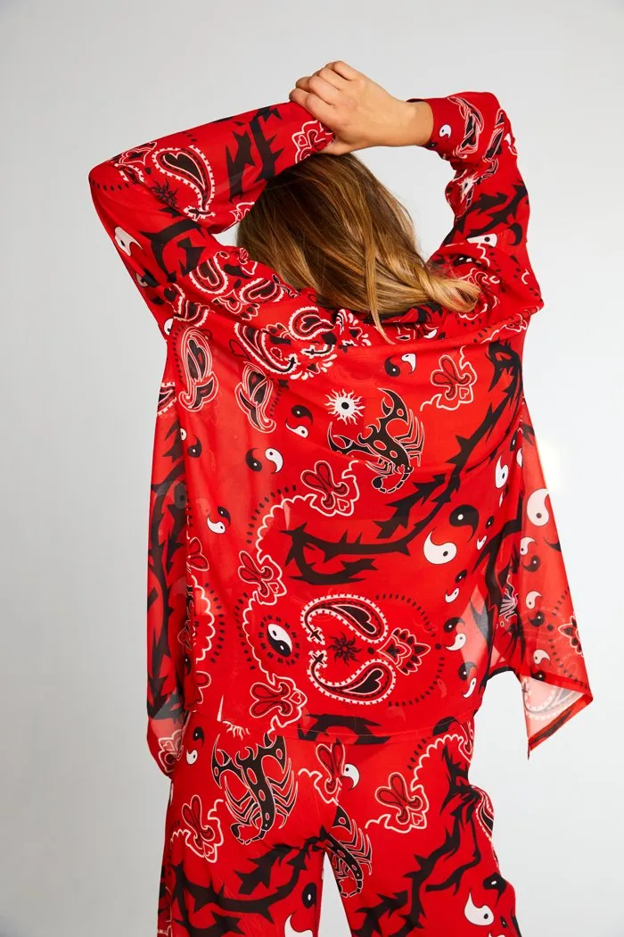 Bandana Print Chiffon Shirt