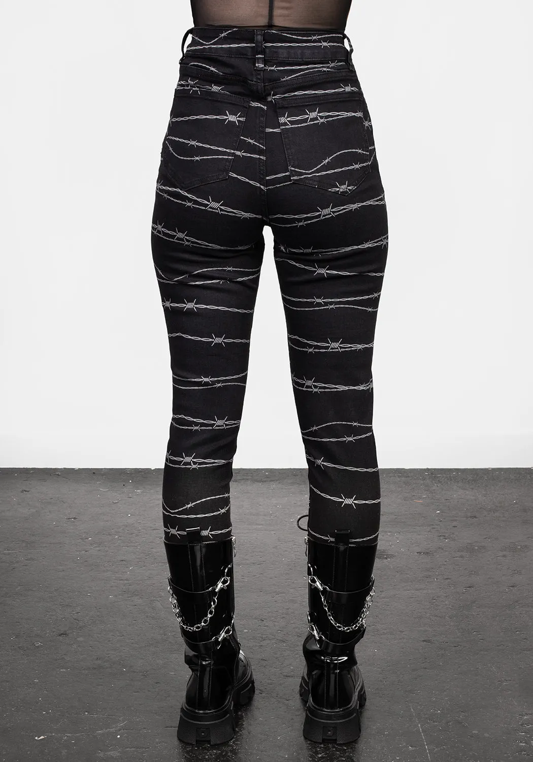 Barbed Denim Skinny Jeans