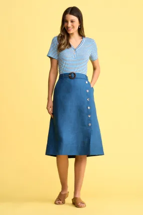 Belted Linen Skirt