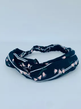 Black & Pink Floral Headband