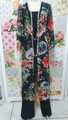 Black Floral Jacket LR0114