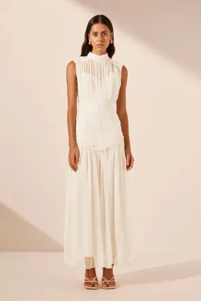 CLEMENCE HIGH NECK MAXI DRESS - IVORY