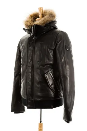 Crawley Leather Jacket With Fur Hood