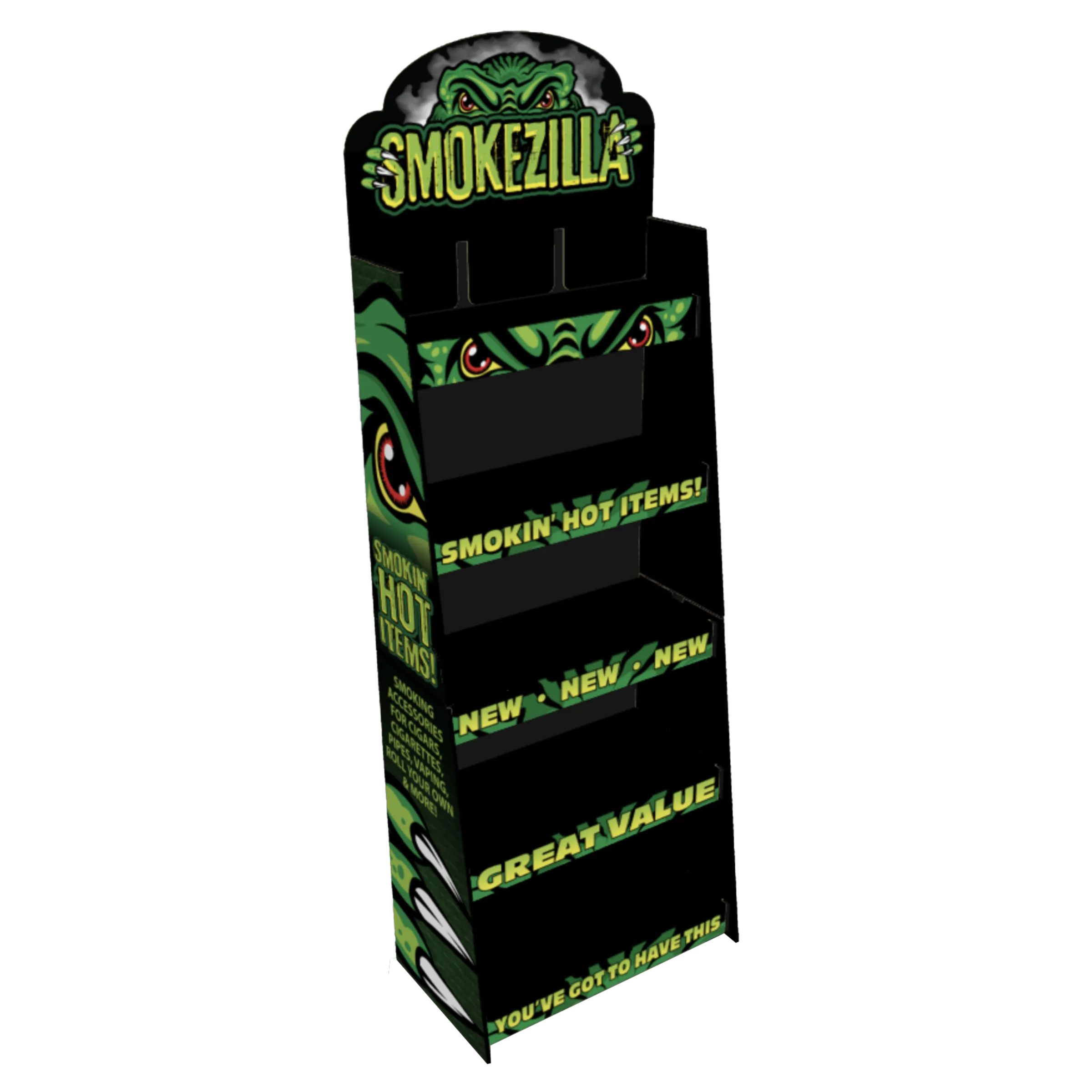 Curated Smokezilla Top Sellers Assorted Smoking Accessories Floor Display 88549