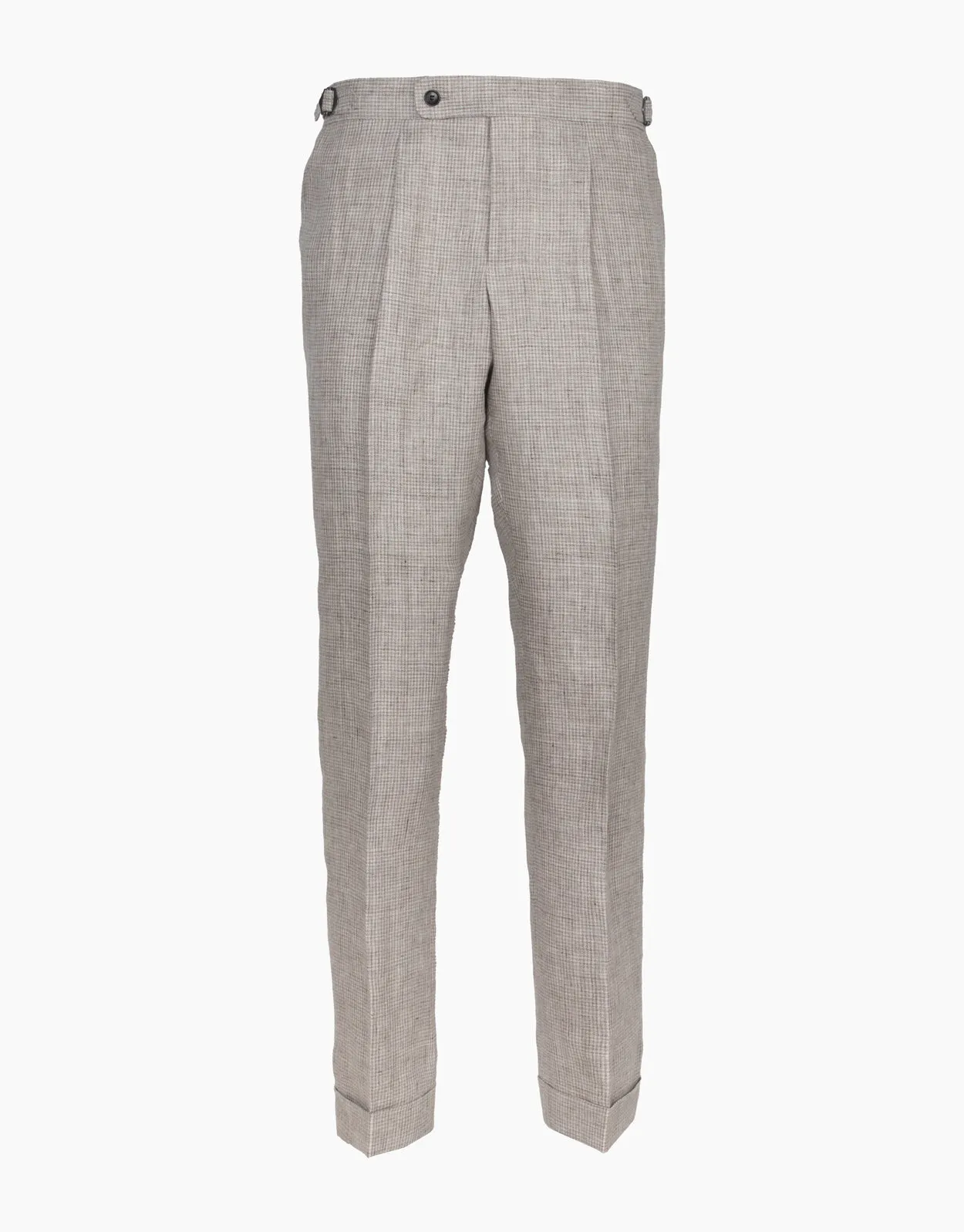 Evans Beige Houndstooth Linen Trouser