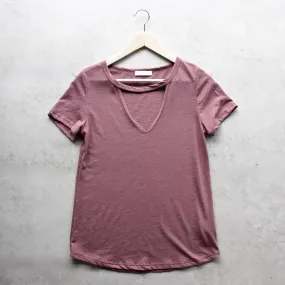 Final Sale - Basic Slub V-Neck Tee in More colors