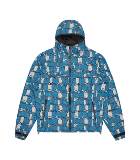 GATOR CAMO HOODED WINDBREAKER JACKET - BLUE