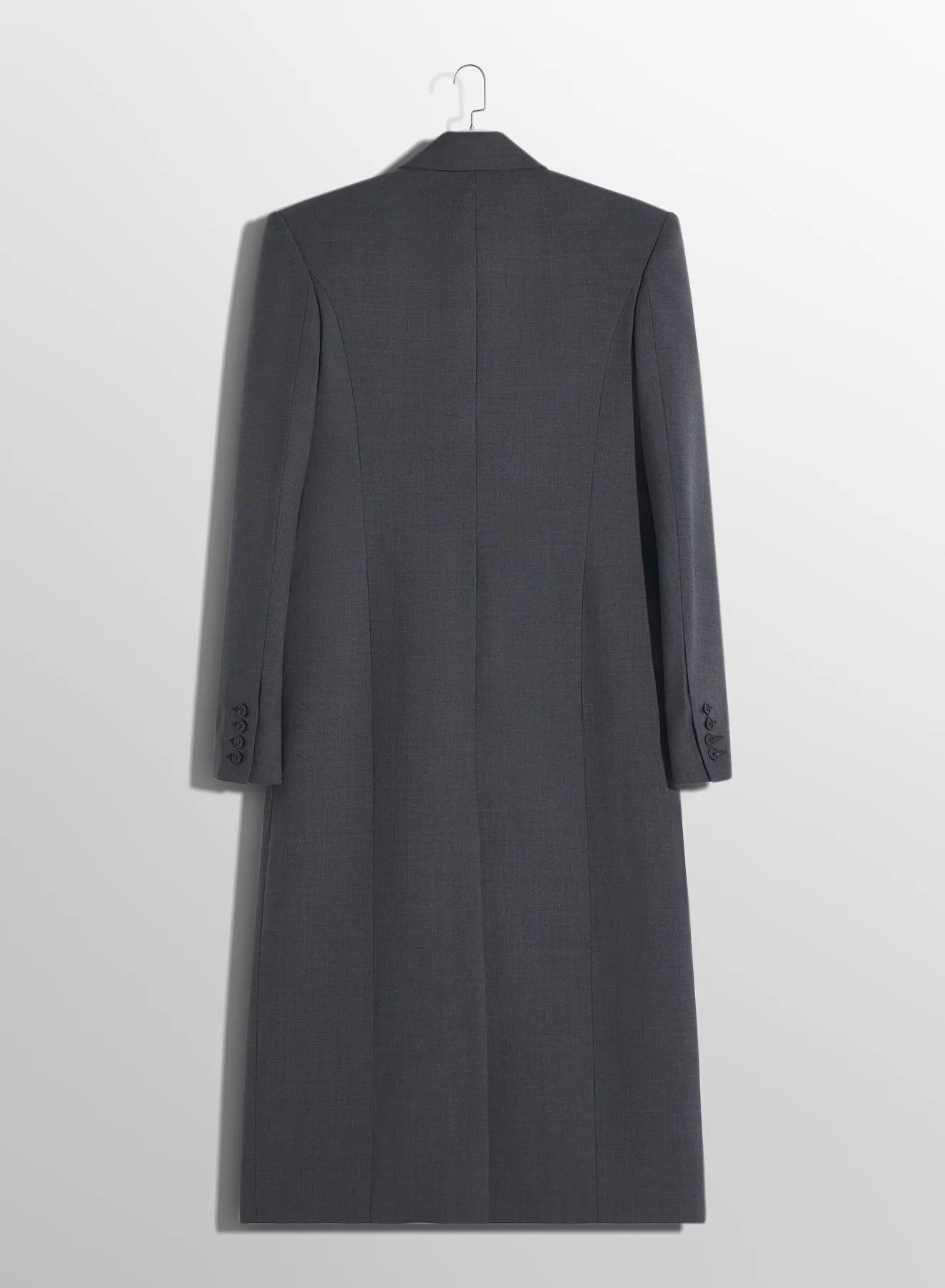 grey single-breasted wool coat