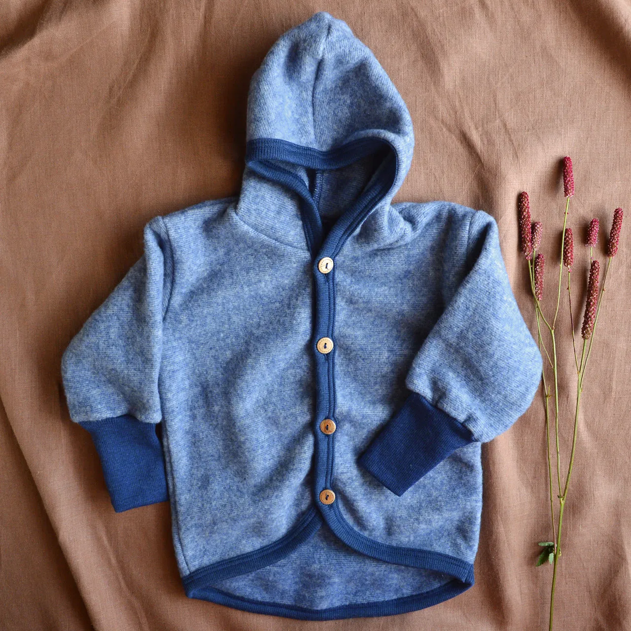 Hooded Jacket - Organic Wool/Cotton Fleece (6m-3y)