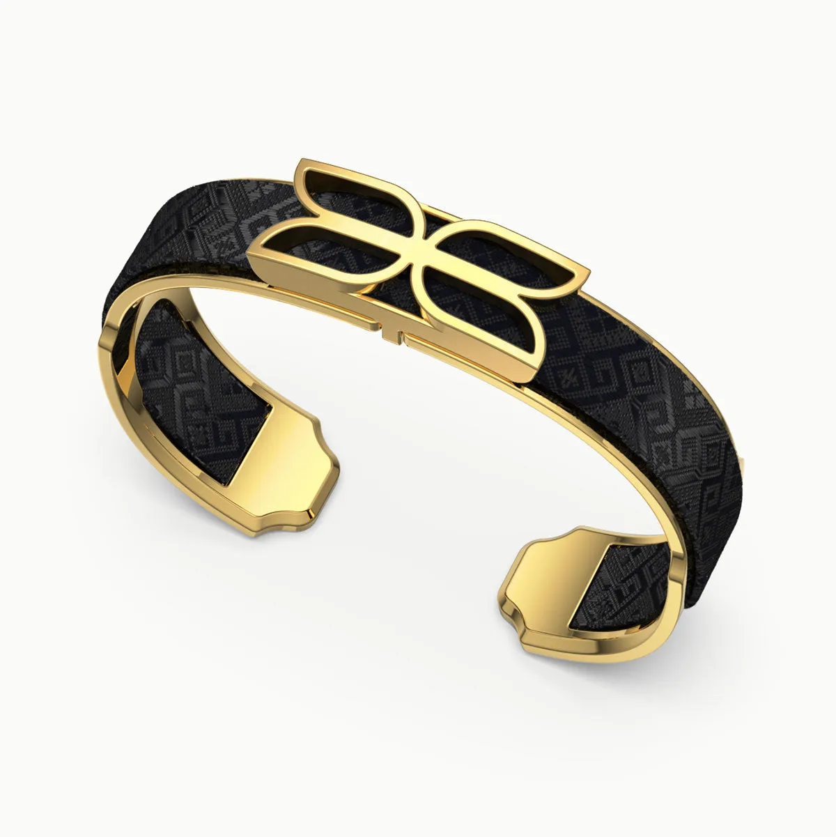 Kawung Silk Cuff - Obsidian Black