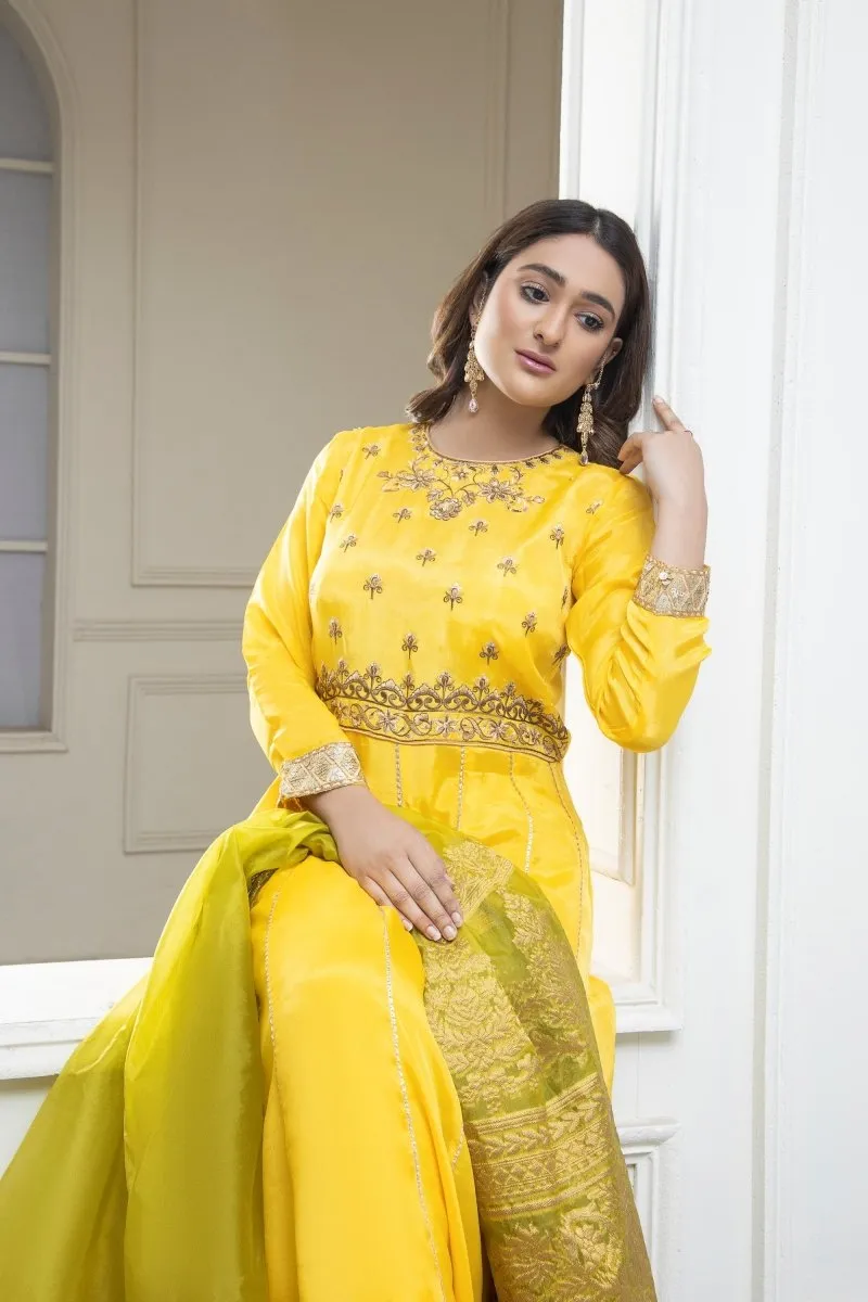 Mihrimah Raw Silk Peshwas Formal MIH36