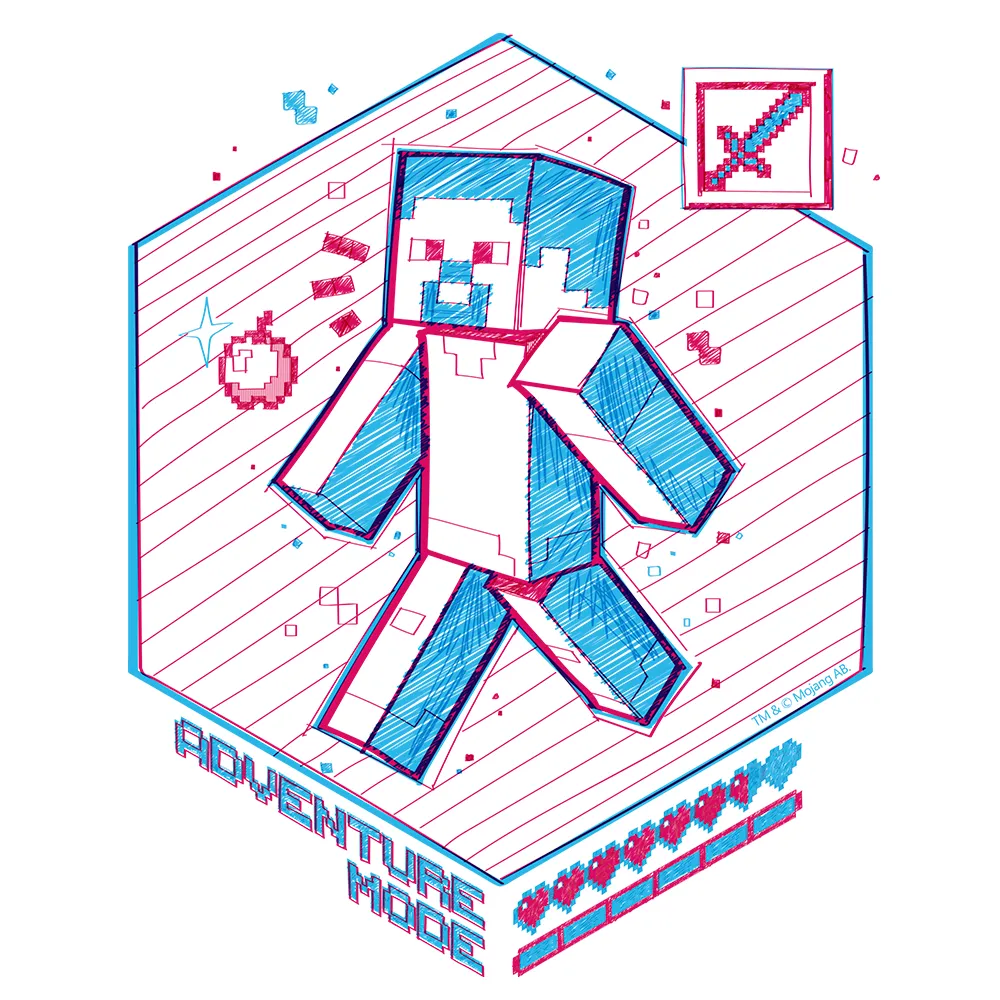 Minecraft Acid Sketch Adventure Mode Pullover Hoodie