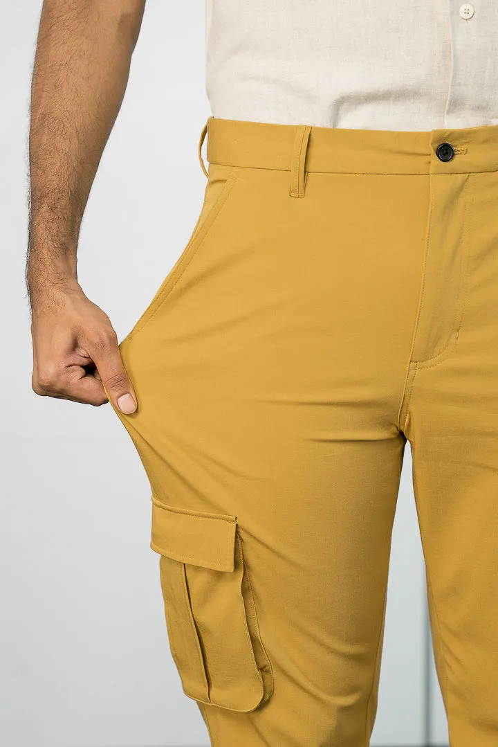 Mustard Stretch Cargo Pants