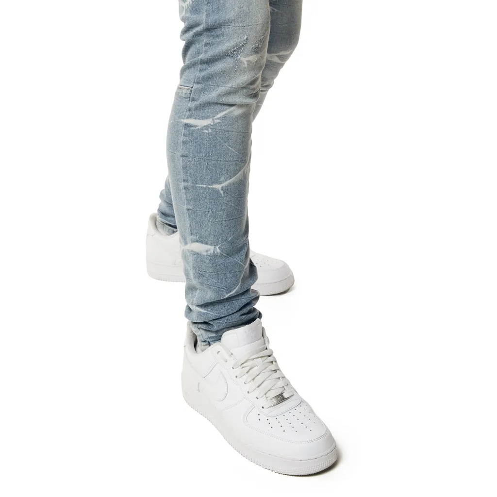 Rip & Repaired Lightning Washed Super Skinny Jeans - Elm Blue