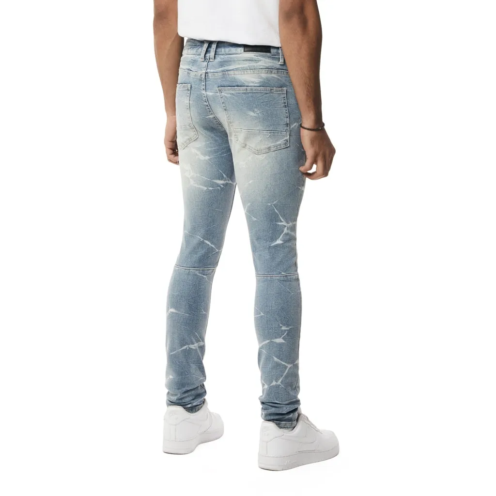 Rip & Repaired Lightning Washed Super Skinny Jeans - Elm Blue