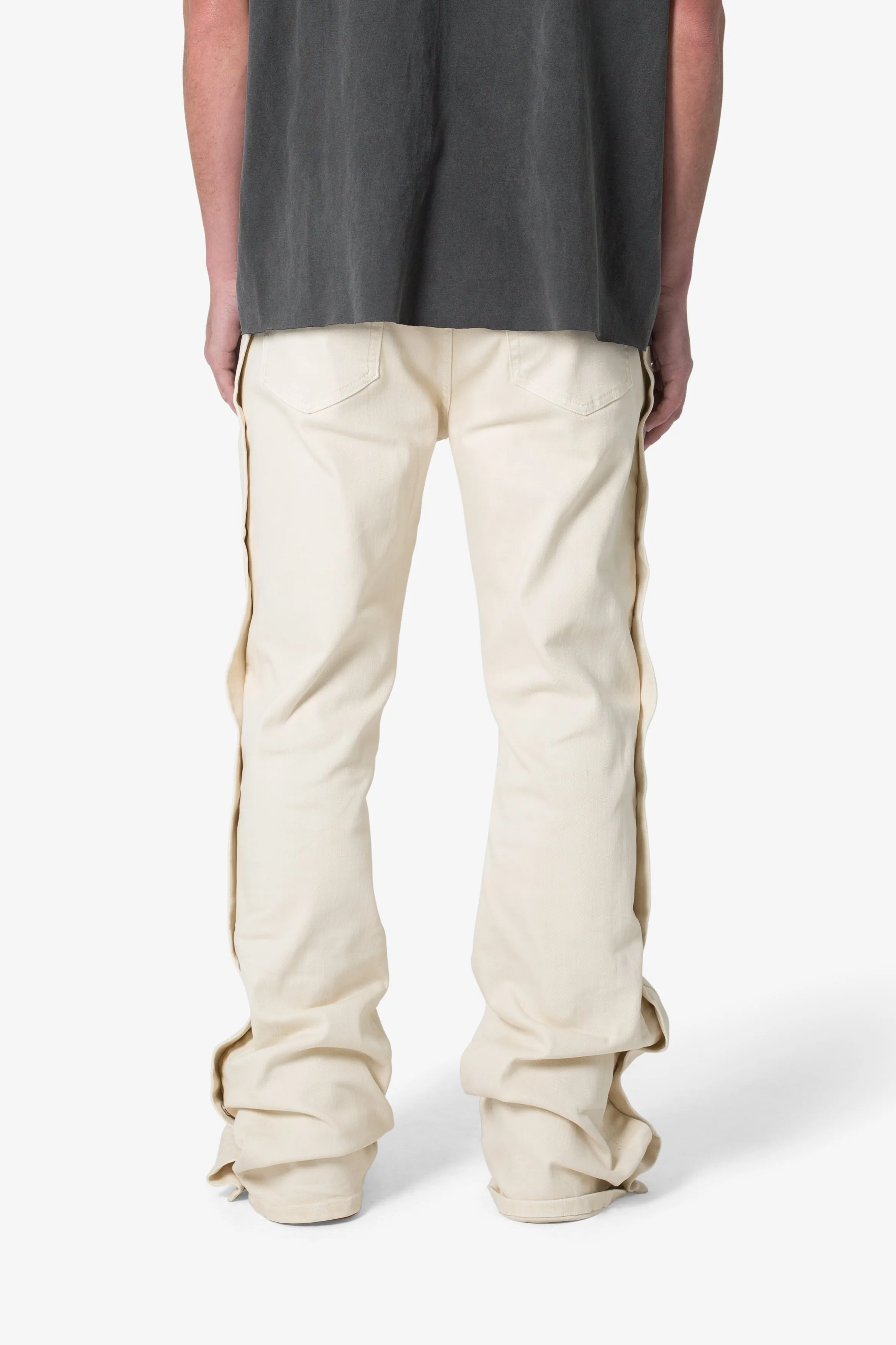 Snap Baggy Flare Denim - Off White