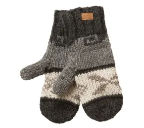 Cozy Yukon Texting Mittens - Hand-Knit Wool with Fleece Lining