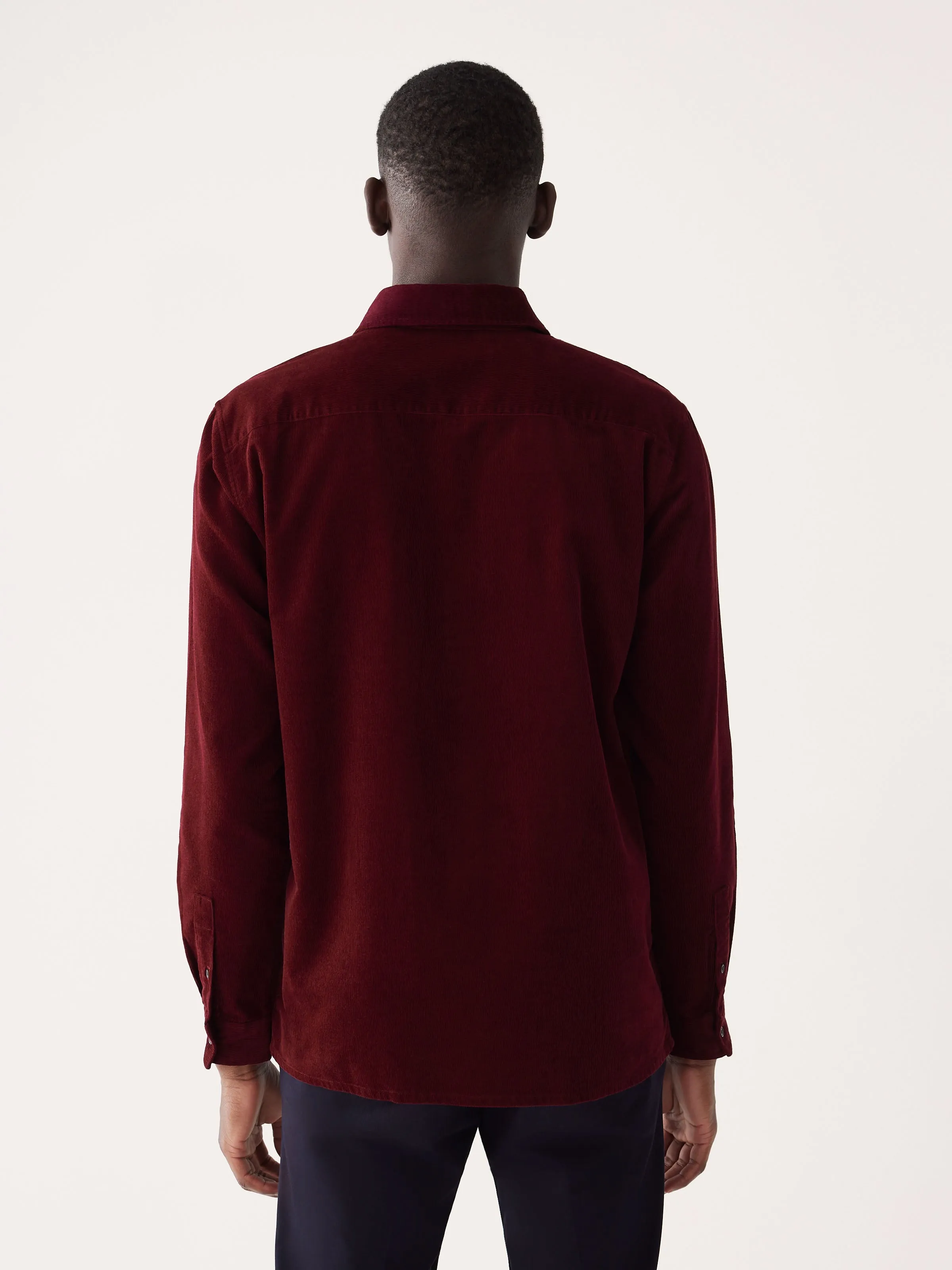 The Boxy Corduroy Shirt in Wine Red