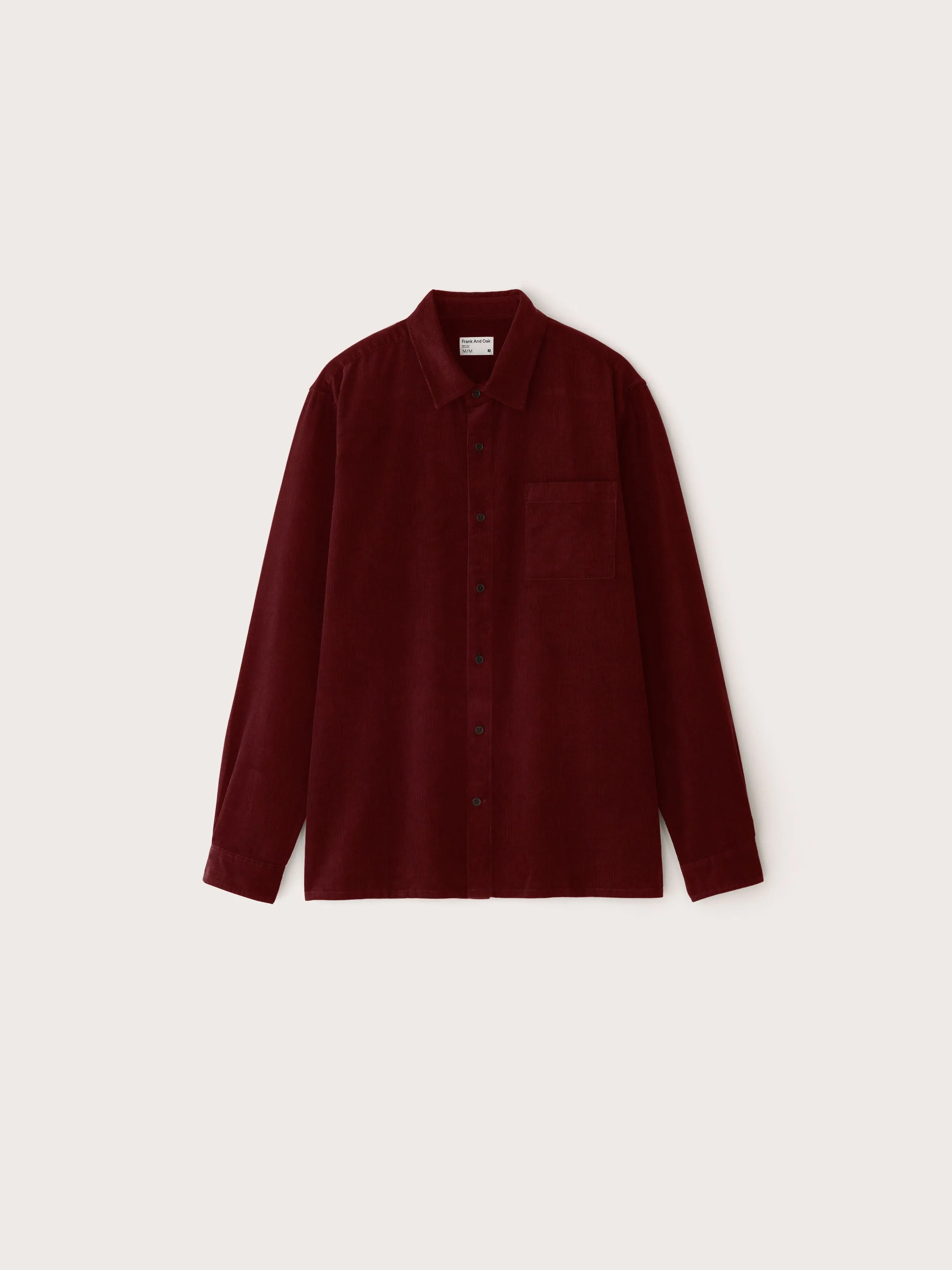 The Boxy Corduroy Shirt in Wine Red