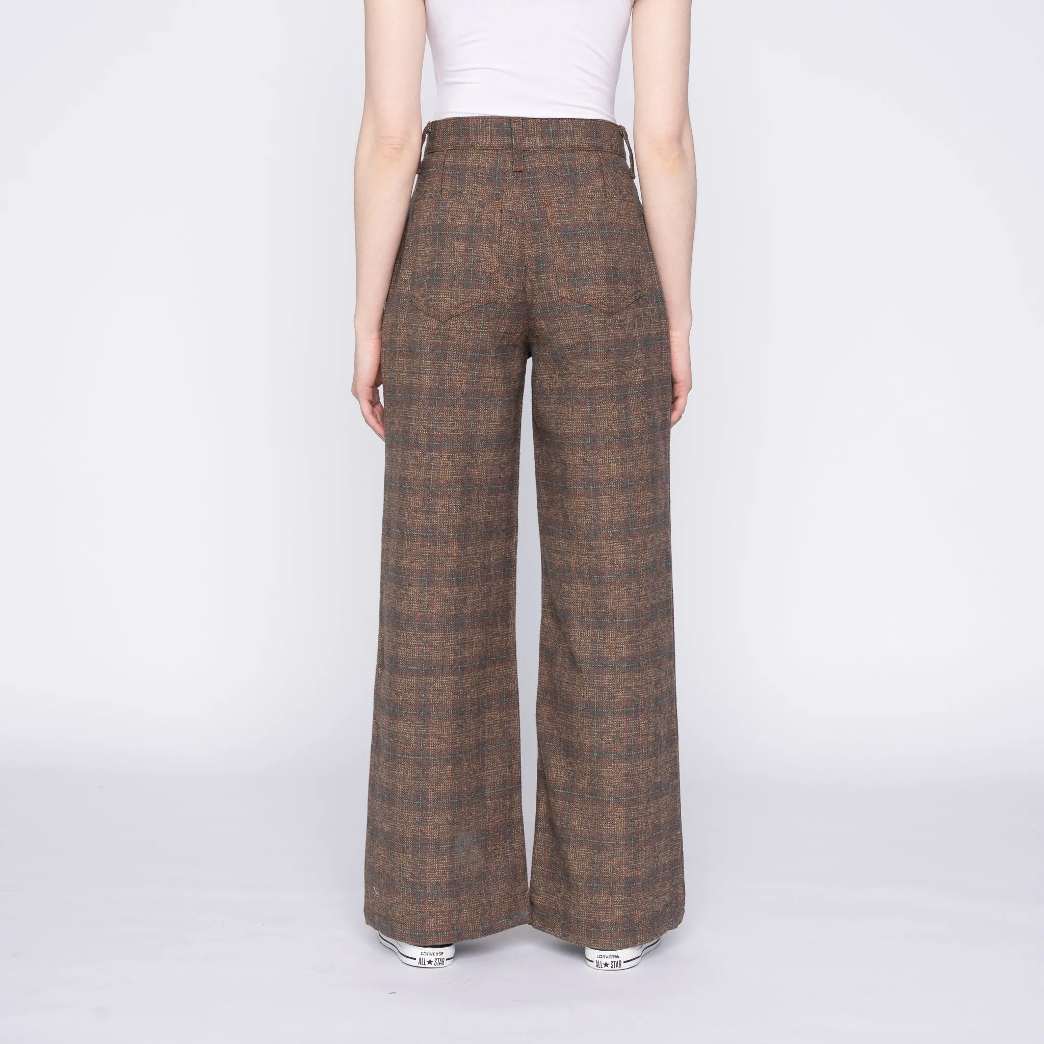 Wide Leg Trouser - Triple Yarn Twist Brushed Tweed - Desert Sunset