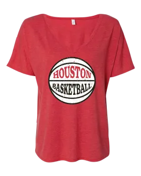 Women's Houston Rocket Slouchy V-Neck T-Shirt