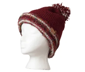 Womens Pom pom hat, Burgundy Beanie, Pom Pom beanie, Thick wool beanie, toque, Fleece Lined,