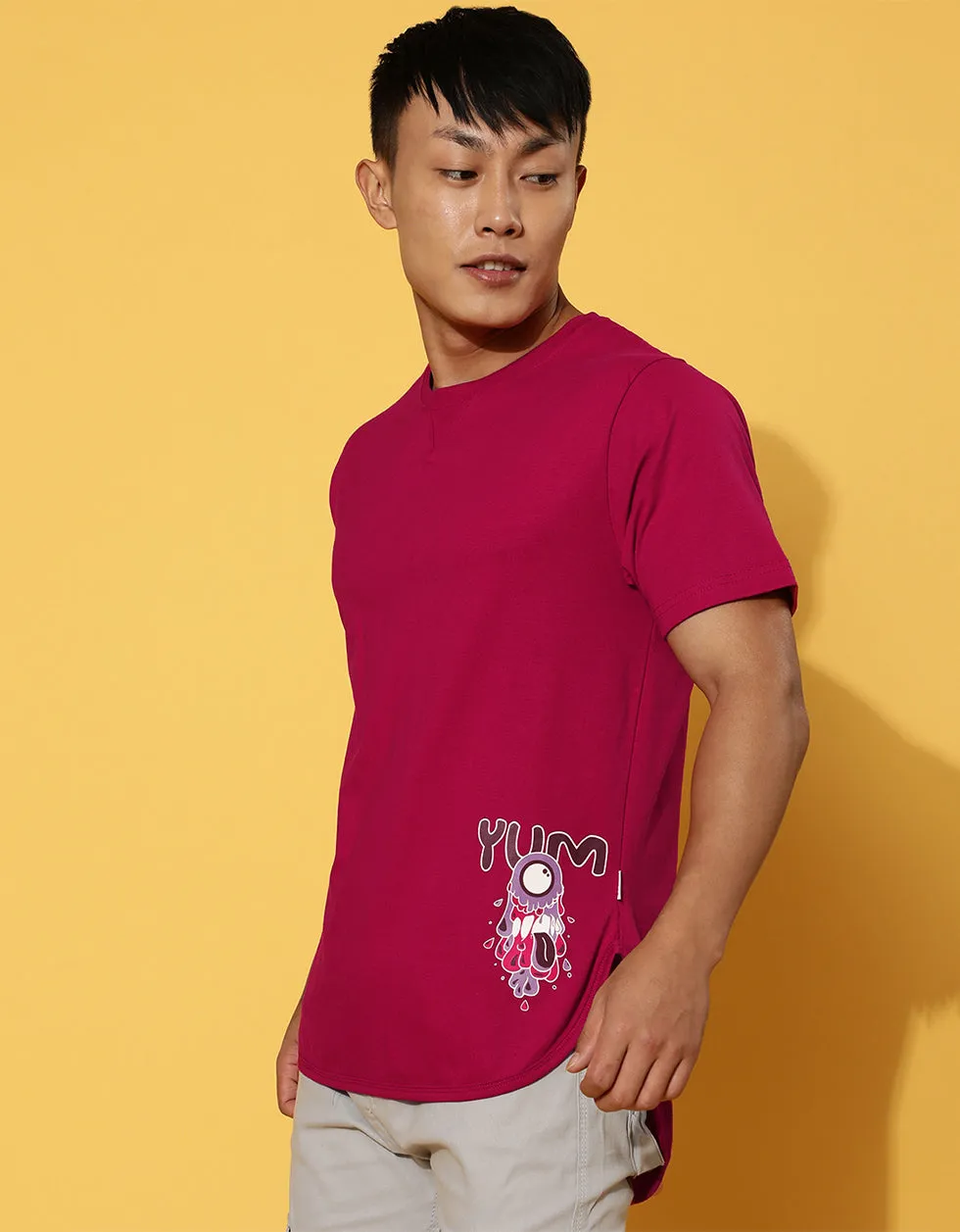 YUM Viva Magenta Regular Placement Graphic Printed Tshirt